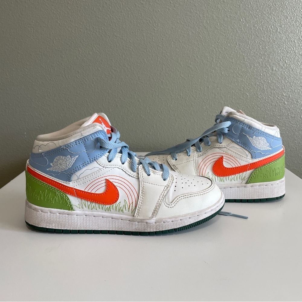 Nike Kids' White and Orange Sneakers